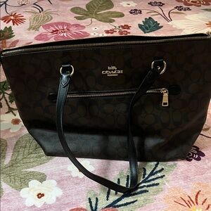 Coach Dark Brown and Black Tote
